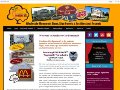 Peachtree City Foamcraft Website